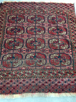 2’8 x 3’ Antique Tribal Turkmen (#1424) / Turkoman Rug / Small Antique Rug - Blue Parakeet Rugs