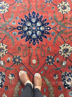 9’1 x 11’4 Antique 1920s Persian Tabriz Rug / 9x11 vintage rug (#1271) - Blue Parakeet Rugs