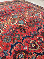 7'10 x 13' Antique Persian Iron rug Bidjar #2234 / 8x13 Vintage Rug - Blue Parakeet Rugs