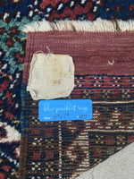 4’6 x 7’9 Antique early 1900's Tribal Rug / 4x7 Vintage Rug (#1277) - Blue Parakeet Rugs