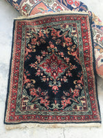 2’1 x 2’8 antique Sarouk Mat Rug (#1367) - Blue Parakeet Rugs