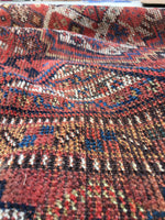 5’2 x 9’ antique Qashqai tribal rug (#408) / Large vintage rug - Blue Parakeet Rugs