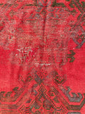 9'1 x 10'10" Worn Turkish Oushak Rug #JLH / 9x11 Turkish Rug / 9x11 Vintage Rug - Blue Parakeet Rugs