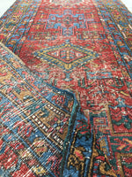 2’8 x 10’11 Worn to Perfection Heriz Runner - Blue Parakeet Rugs