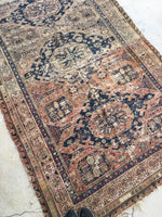 5’1 x 8’1 Antique Soumak flat weave rug - Blue Parakeet Rugs