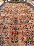 12x20 Palatial Antique Camel Ground rug - Blue Parakeet Rugs