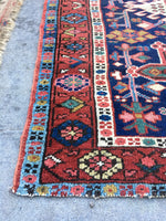 3’5 x 3’11 Antique Heriz - Blue Parakeet Rugs
