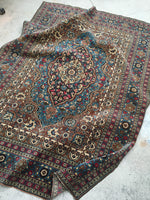 4’5 x 6’1 Late 19th Century Haji Jalili Tabriz rug (#1288ML) - Blue Parakeet Rugs