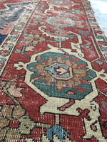 8'8 x 12'2 Rusty n Worn Serapi Heriz Rug - Blue Parakeet Rugs