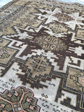 3'10 x 4'7 Antique Caucasian Rug - Blue Parakeet Rugs