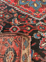 3’ x 4'7" Antique 1920s wool scatter rug #1877 / Small Vintage Rug / 3x5 Vintage Rug - Blue Parakeet Rugs