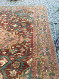 9'2 x 11'5 finely woven antique Persian Malayer (#1090ML) - Blue Parakeet Rugs