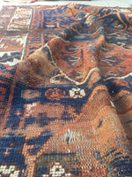 4’1 x 6’4 Antique Shiraz Tribal Rug - Blue Parakeet Rugs