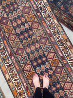 3'9" x 12'9" Kurdish Runner #2274 / Antique Runner / rug runner / Oriental Rug - Blue Parakeet Rugs