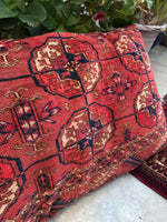 1’4 x 2’6 Antique Tribal Turkmen Pillow / Turkoman Pillow Rug / Lumbar pillow - Blue Parakeet Rugs