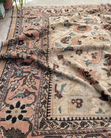 10’10 x 10’10 Ivory Sultanabad Mahal #2204 / Large square vintage rug - Blue Parakeet Rugs
