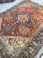 8’2 x 10’ antique Persian Serapi Heriz Rug (#861) - Blue Parakeet Rugs