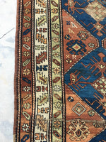 4x12 Worn 19th Century Kurdish Runner #695 - Blue Parakeet Rugs