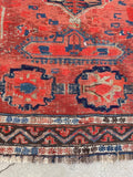 7’1 x 10’1 Antique Soumak Flatweave Rug #2360 / 7x10 vintage rug - Blue Parakeet Rugs