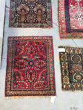 2’ x 2’6 Antique Persian Sarouk mat rug / small 2x3 Persian vintage rug - Blue Parakeet Rugs