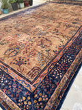 12x20 Palatial Antique Camel Ground rug - Blue Parakeet Rugs