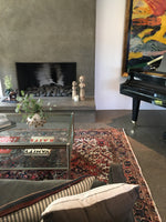 7' x 9'3" Vintage Heriz Rug / Large Vintage Rug - Blue Parakeet Rugs