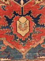 8' x 11’4 Late 19th Century Serapi #2403/ Large Oriental Rug - Blue Parakeet Rugs