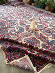 12x20 Ivory Persian Kerman Rug / #JLrug - Blue Parakeet Rugs