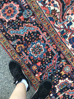 8'4" x 11'2" Antique Heriz Rug - Blue Parakeet Rugs