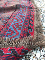 7’2 x 11’5 Antique Soumak flat weave rug - Blue Parakeet Rugs