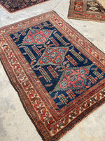 3’4 x 4’10 Antique Malayer #2430 / Small Vintage  Rug - Blue Parakeet Rugs