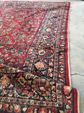 9 x 11’8 Antique Persian Sarouk (#1399) - Blue Parakeet Rugs