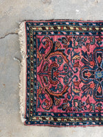 2x3 Antique Persian Scatter Rug #2487 - Blue Parakeet Rugs