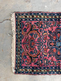 2x3 Antique Persian Scatter Rug #2487 - Blue Parakeet Rugs