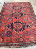 7’1 x 10’1 Antique Soumak Flatweave Rug #2360 / 7x10 vintage rug - Blue Parakeet Rugs