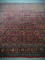 10'3 x 11’7 Antique 1920s village rug (#1371) - Blue Parakeet Rugs