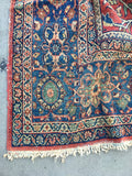 9’8 x 12’8 worn antique Persian Mahal Rug - Blue Parakeet Rugs