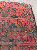 2’9 x 3’5 Star Afghani scatter rug #2474 / small vintage Rug - Blue Parakeet Rugs
