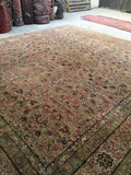 10’7 x 11’7 square Persian Kerman rug / 11x12 large vintage rug (#1312) - Blue Parakeet Rugs