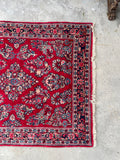 3’4 x 4’1 Vintage Persian Sarouk rug #1332 - Blue Parakeet Rugs
