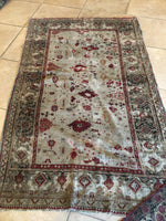 3’10 x 6’3 Antique Turkish Rug / Small Turkish Rug - Blue Parakeet Rugs