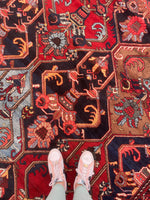 11x15 Antique Palatial Persian Bakhtiari rug vintage rug - Blue Parakeet Rugs