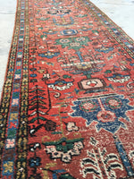 2’2 x 8’8 Antique Persian Heriz Runner / Rug Runner - Blue Parakeet Rugs