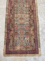 3’1 x 15’9 Antique Persian Camel Hair Serab Runner #2406ML - Blue Parakeet Rugs