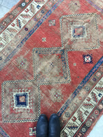 4’2 x 6’7 Antique Caucasian Rug - Blue Parakeet Rugs
