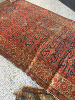 5x10 Antique Hamadan Rug / Vintage Rug - Blue Parakeet Rugs