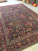 7’9 x 11’2 Antique 1920s Tabriz Rug (#1357) - Blue Parakeet Rugs