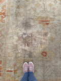 8’1 x 11’1 Antique 19th Century Rug # 2404ML / Large Vintage Rug / Neutral Rug / Beige Rug - Blue Parakeet Rugs