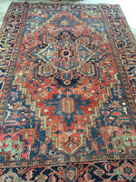 7’5 x 10’10 Antique Persian Heriz / Large vintage rug / 8x11 vintage rug (#1226ML) - Blue Parakeet Rugs