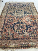 5’1 x 8’1 Antique Soumak flat weave rug - Blue Parakeet Rugs